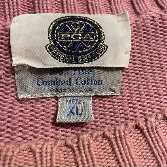 RARE Vintage PGA National Golf Club Colorblock 80’s Sweater Pink Teal Blue - Picture 2 of 10